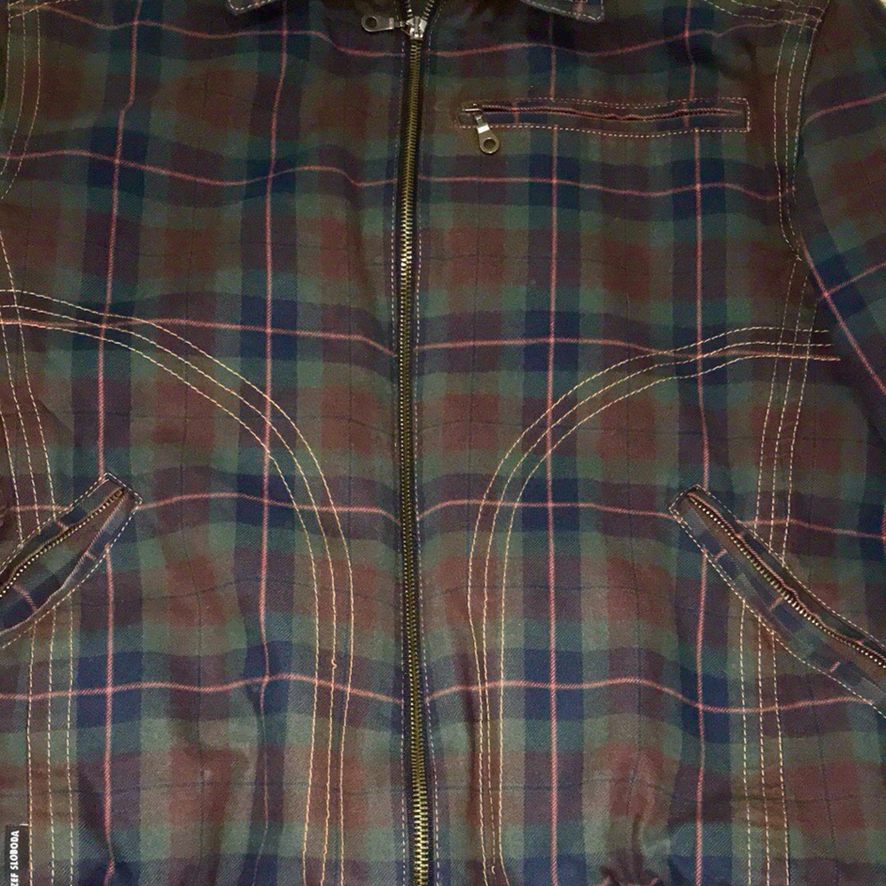 Jozef Sloboda - M 50s Style Plaid Zippered Jacket